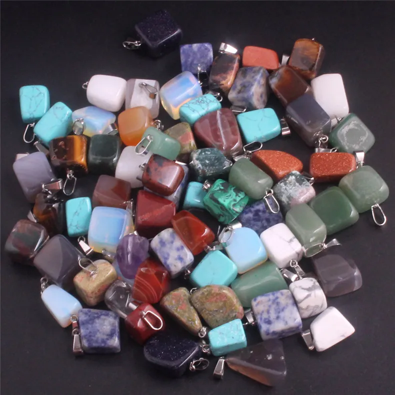 Bulk New Cross Shape Healing Beads Pendant Crystal Natural Stone Quartz Charm For Necklaces Jewelry Making in Wholesale