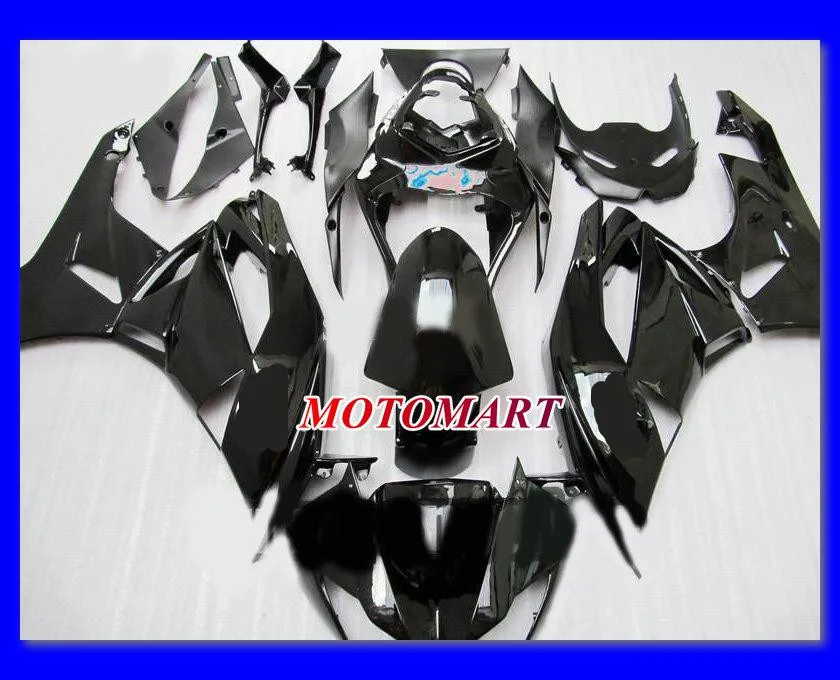 KIT de carénage noir brillant le plus vendu pour KAWASAKI Ninja ZX6R 09 10 ZX-6R 2009-2010 ZX 6R 2009 2010 ensemble de carénages