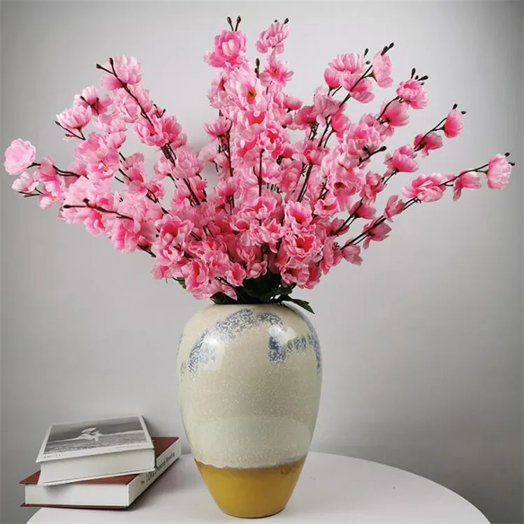 Gefälschte Peach Blossom (7 Stielen / Bund) 22.83" Simulation Plum Blume für Hochzeit Designer-dekorative künstliche Blumen