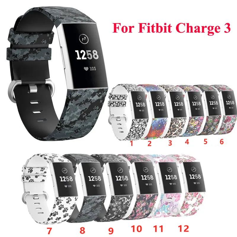 Printing Strap for Fitbit Charge 3 4 Silica Strap Replacement Wrist Belt Sports Strap for Fitbit Smart Watch Accessories Breathable Newest