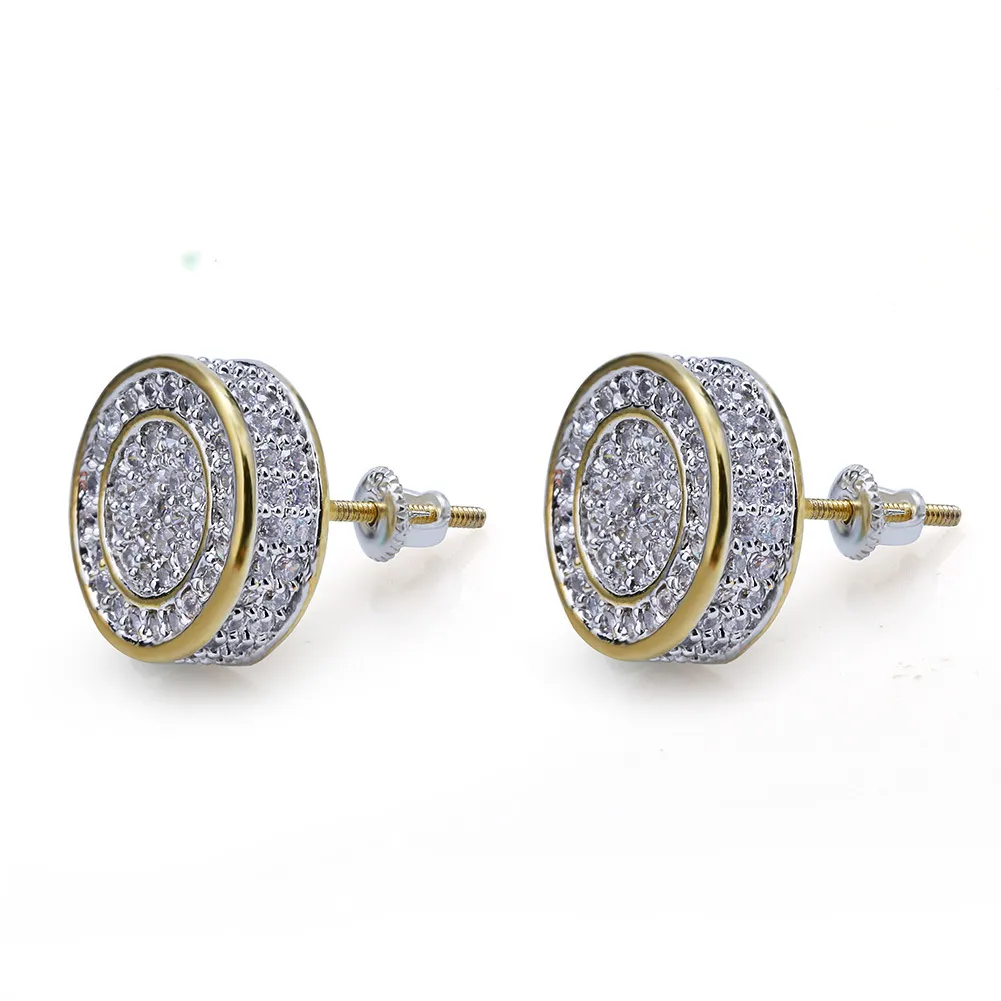 Betygkvalitet Glorings Zircon Örhängen 2019 Ny mode Luxury Exquisite 18k Guldpläterad Cylinder Stud Örhängen Smycken Hip Hop Ler051