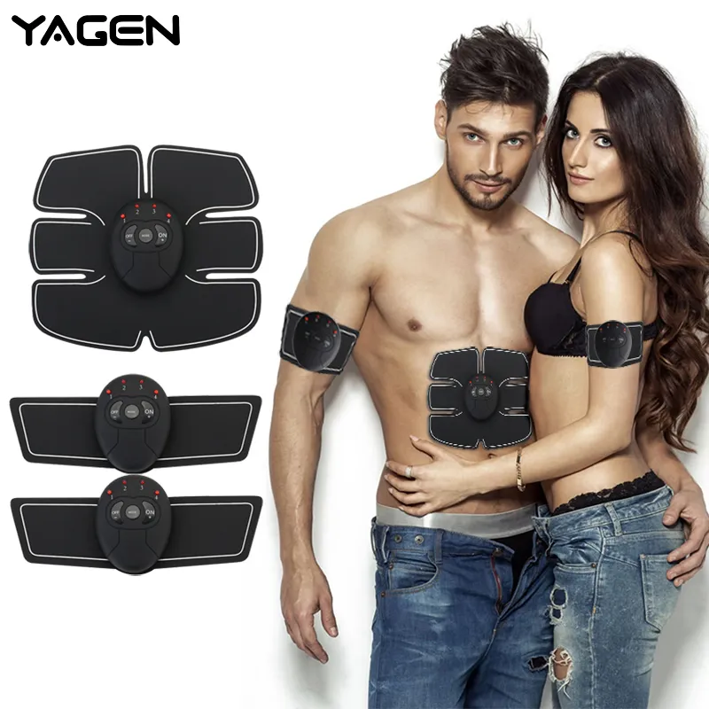 Envío de la gota Máquina abdominal Estimulador muscular eléctrico Abs Ems Trainer Fitness Pérdida de peso Masaje adelgazante corporal con caja C19041501