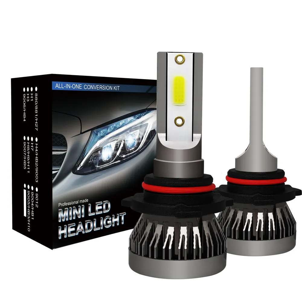 Car Led Lights Car LED Headlight Bulbs H1 H11 9005 9006 90W 12000LM 6000K 12V Auto Mini Headlamp COB Fog Light US Stock
