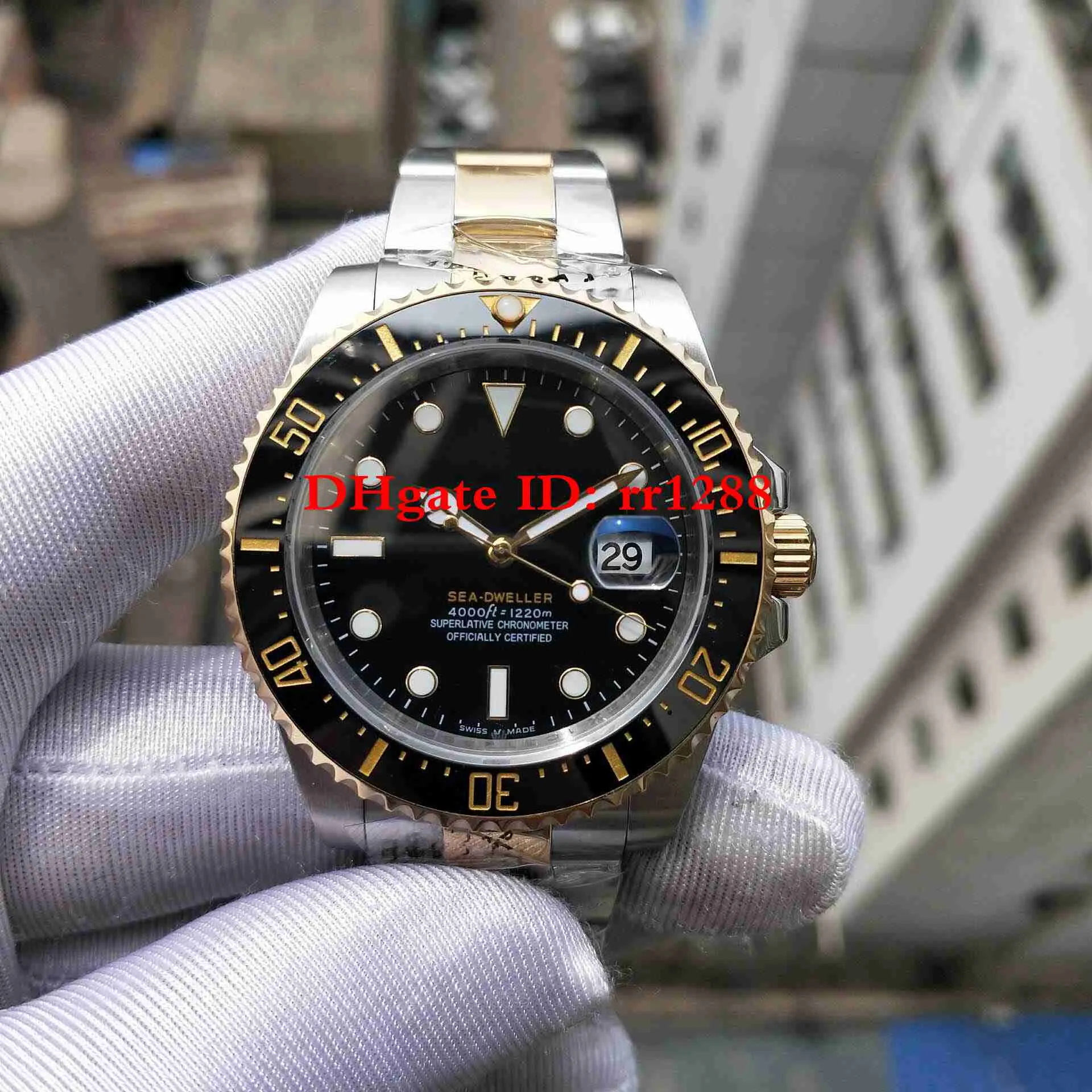 2019 Nieuwe Model Horloges 126603 43mm Sea Dweller Deep 4000 Korloge Keramische Bezel 18K Goud Twee One Steel Strap Automatische Herenhorloges