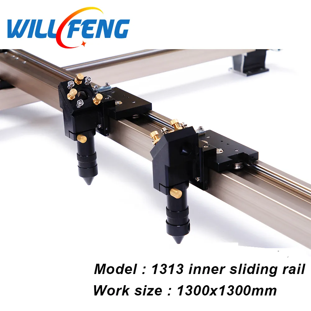 1313 Hela Set DIY Inner Slide Guide Rail för montering CO2 Laser Cutter Gravering Machine inklusive bälte rörstöd