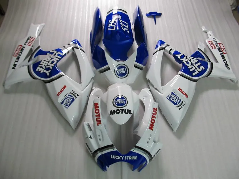 射出成形型フェアリングキット2006年2007年鈴木GSXR600 750 GSXR600 GSXR750 K6 06 07 GSXR 600 GSXR 750ホワイトブルーフェアリゾーンGG88