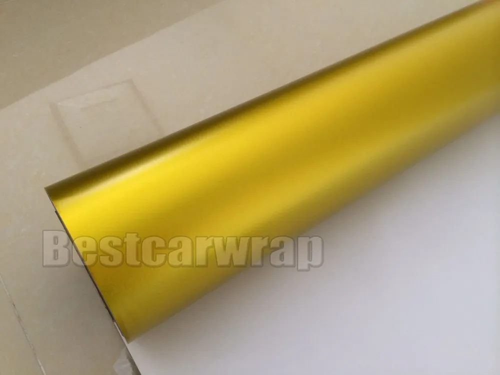 Ice GOLD Satin Chrome Vinyl wrap FOR Whole Car Wrap with air Bubble vehicle wrap covering film With Low tack glue 3M quality 228S