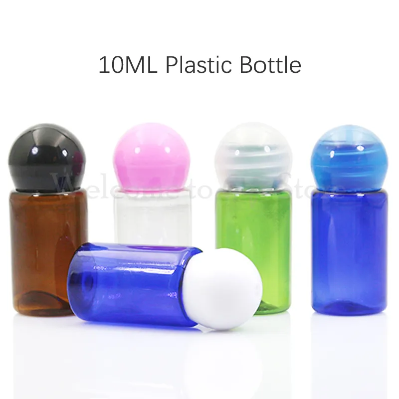Bottiglia da 10 ml con tappo a sfera in plastica Tappo a fungo Bottiglia in plastica PET piccola più bottiglia per trucco Nesse Spedizione gratuita DN047