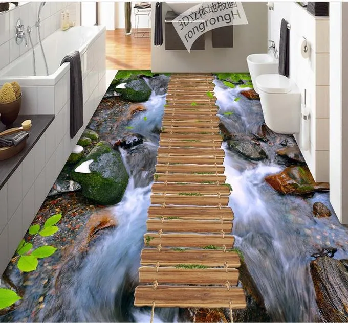 Pegatina De Suelo 3D De Piedra Verde De 200x140 Cm, Vinilo Autoadhesivo Impermeable Y Antimoho Para Salón, Dormitorio Y Baño