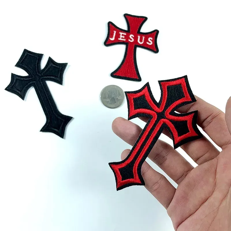 2 Pcs Gothic Cross Patch,iron On,embroidered Cross Patches,patches for  Jackets 