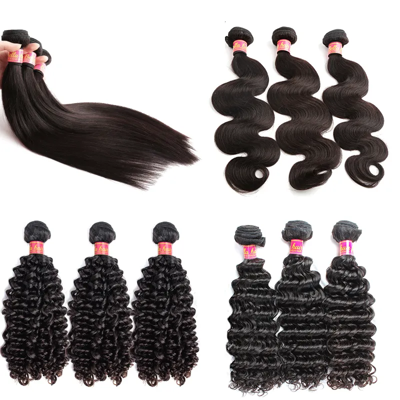 Bella Hair® 100% Human Hair Extensions 3pcs/lot Remy Virgin Brazilian HairBundles Unprocessed Dyeable Bleachable