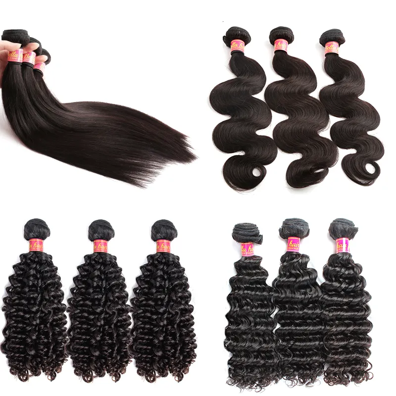 Bella Hairﾮ 100% Human Hair Extensions 3 stks/partij Remy Virgin Braziliaanse HairBundles Onverwerkte Dyeable Bleachable