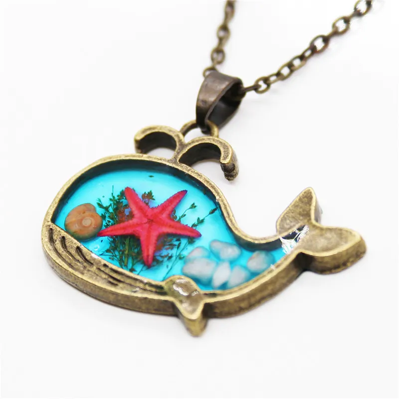 Starfish Hanger Ketting Voor Vrouwen Boho Sieraden Oceaan Beach Party Gift Vintage Ketting Charms Kettingen Gedroogde Bloem Ketting