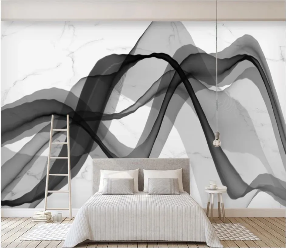обои для гостиной Современной новой китайского стиля абстрактного пейзажа мрамора фоне стены