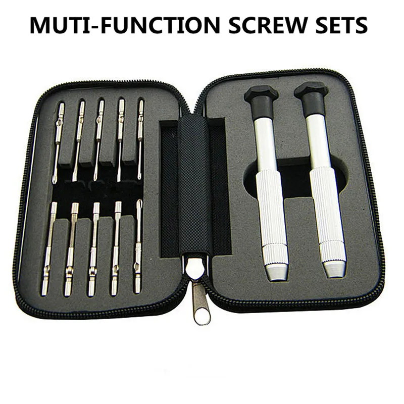 wholesale 12pcs sets mutifunction eyeglass screwdriver kit eyewear screwdriver set for electric products glasses frame maintain screws sets factory outlet