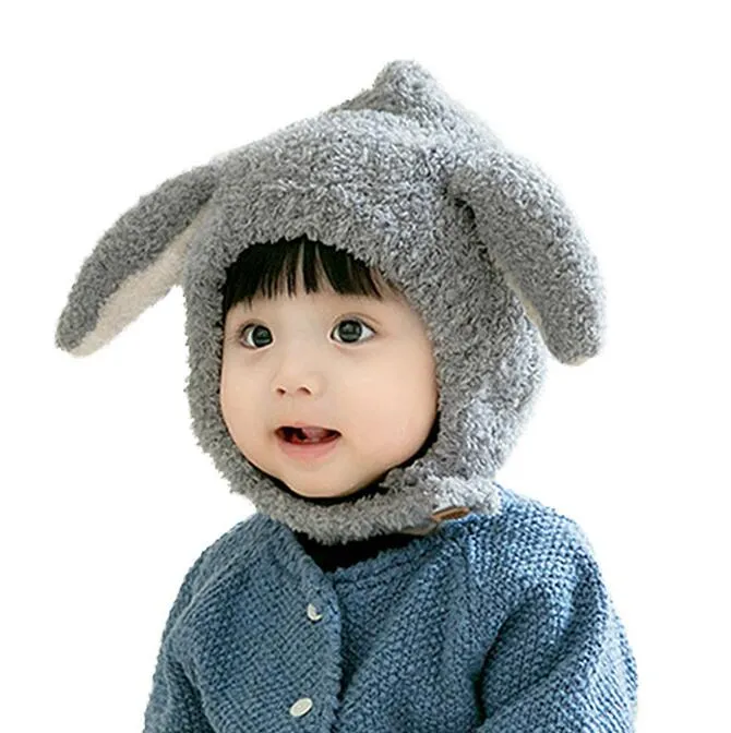 Bébé chiot chien oreille chapeau hiver épais doux dessin animé animal beanie chapeaux mignon enfants lapin lapin oreille chaude casquettes garçons filles bonnets cap