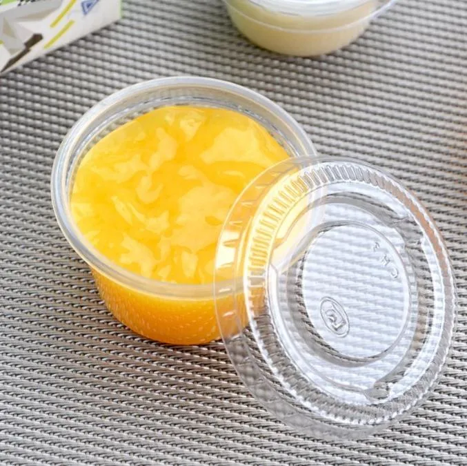 25Pcs/set 1/2/3/4oz Small Plastic Sauce Cups Food Storage Containers Clear  Boxes + Lids