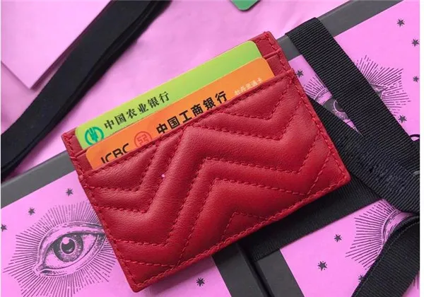 Designer Card Holder Men Women`s Card Holders Black Lambskin Mini Wallets Coin purse pocket Interior Slot Pocket Genuine Leather Camellia