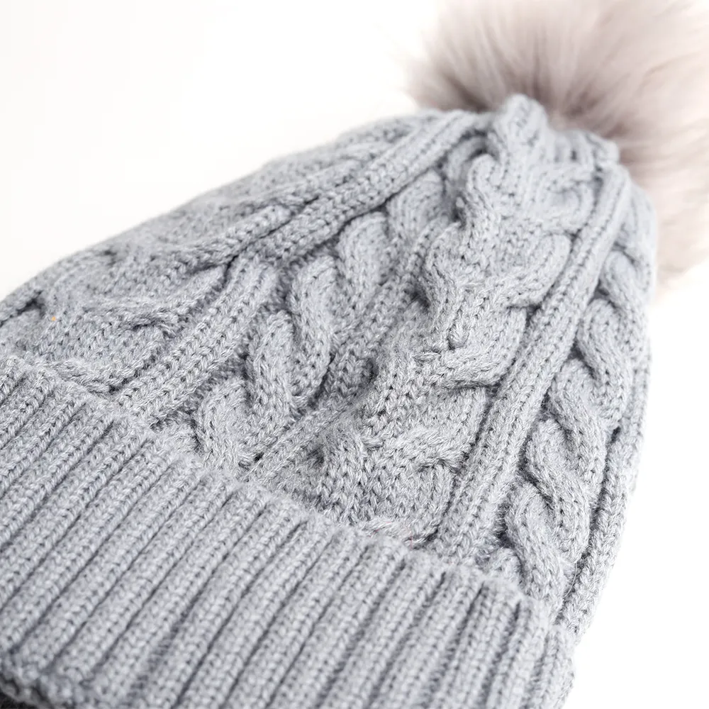 Fashion-Wint Winter Hat Zagęścić Ciepłe Panie Pom Pom Czapki Beanie 2 Czapki Dla Kobiet Dzianiny Kapelusz Kobiet Pompom Kapelusz z Pomponem