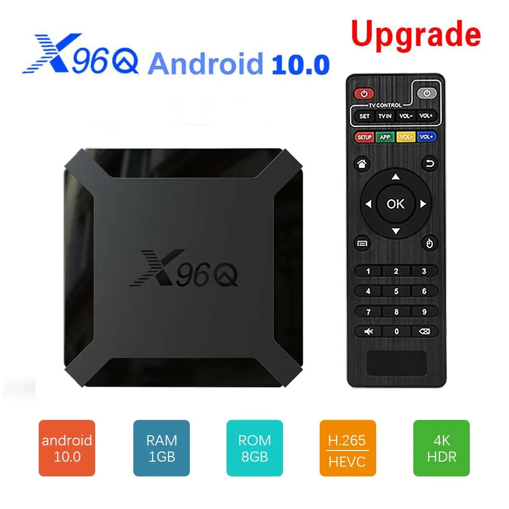 X96Q الروبوت 10 رباعية النواة مربع التلفزيون الذكي allwinner h313 media player شبكة 4K تعيين أعلى استقبال