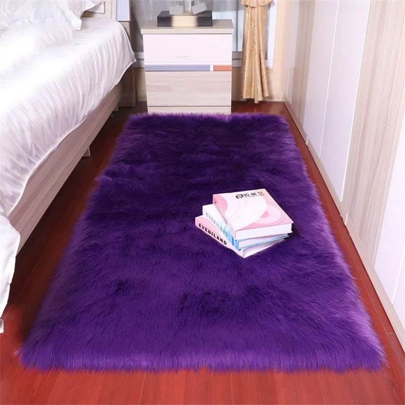 Factory grossist modern minimalistisk vardagsrum mattan 100cm100cm imitation fårskinn Nordiska sovrummet kan placeras på golvet Hembutik