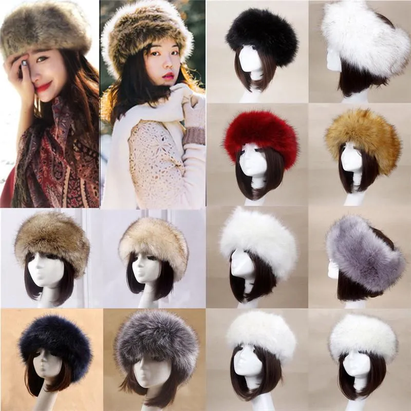 Solid Faux Fur Russian Hat for Women Winter Snow Thick Warm Ears Protection Uncovered Ladies Beanies Fashion 2019 New Arrival