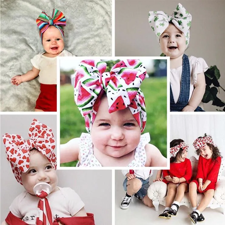 Newest Infant Headbands Baby Girls Hairband Kids Princess Headwrap Headress Bowknot Elastic DIY Hair Band Hair Accessories 9Colors D22604