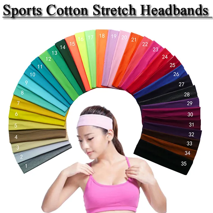 Cotton Stretch Headbands Yoga Softball Sports Soft Hair Band Sweatband Head