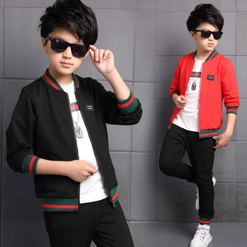 Abbigliamento Casual Bambini Abbigliamento Sportivo Ragazzo Coreano Abbigliamento Bambini Ragazzi Cotone Anchor Stampa Abbigliamento Neonati Set Nero Giacca Rossa Vestiti Y190522 Da 41 6 DHgate