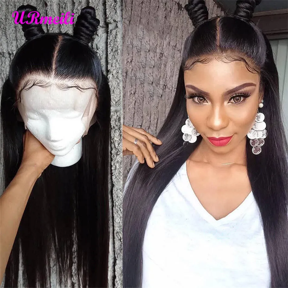 Brazilian Straight lace front human hair wigs Perruques de cheveux humains brazilian virgin human hair wig 150 Density perruque DHgate wigs