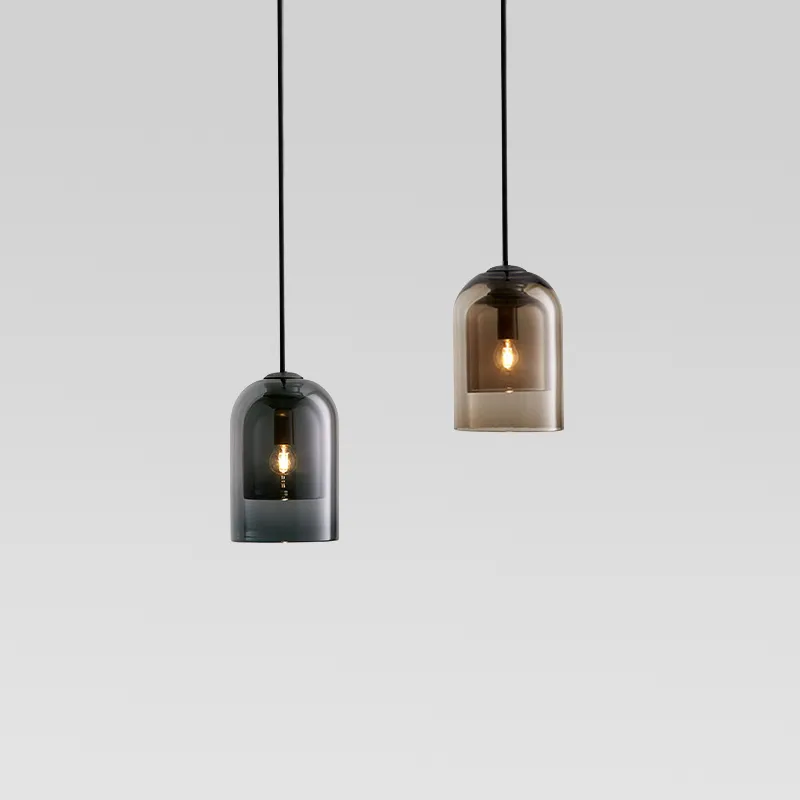Modern Glass Pendant Light Vintage Dining Room Bar Hanging Lamp Bedside Glass Pendant Lamp