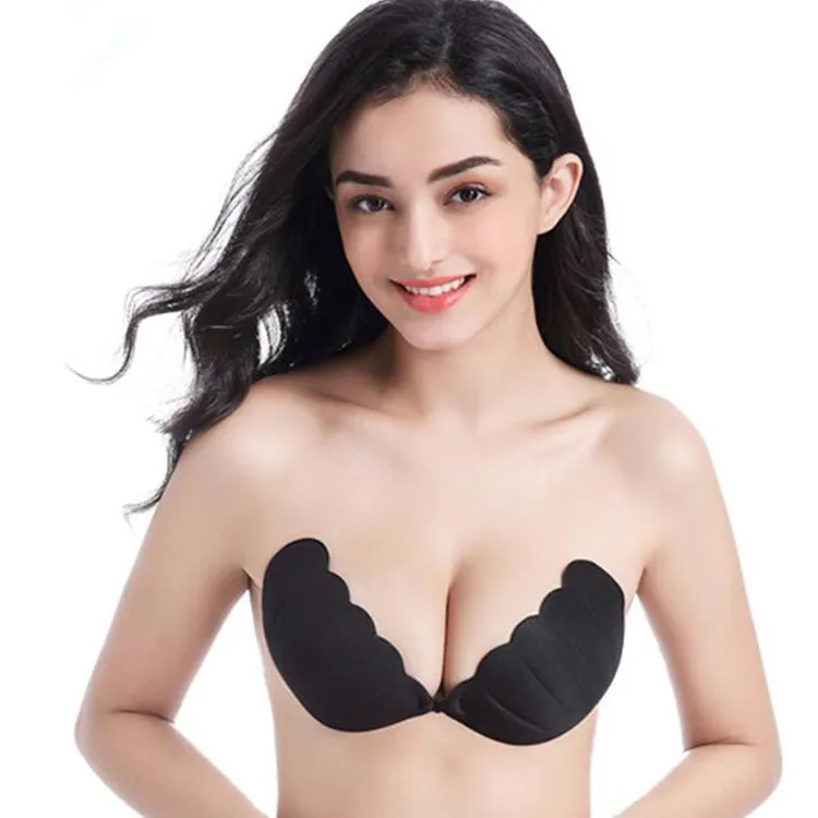 DHL free Strapless silicone gathered underwear No steel ring shell cup one-piece invisible bra