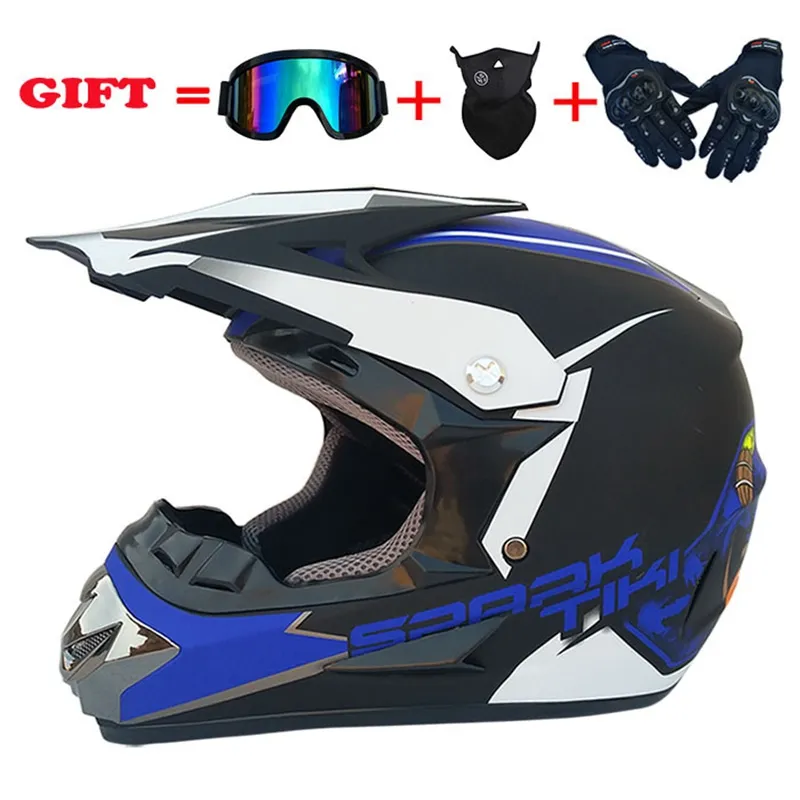 Hełm motocyklowy 4PCS Wyruszył w Motocross Motocross Motorcycles Offroad ATV Cross Racing Rower z gogle MASK214C