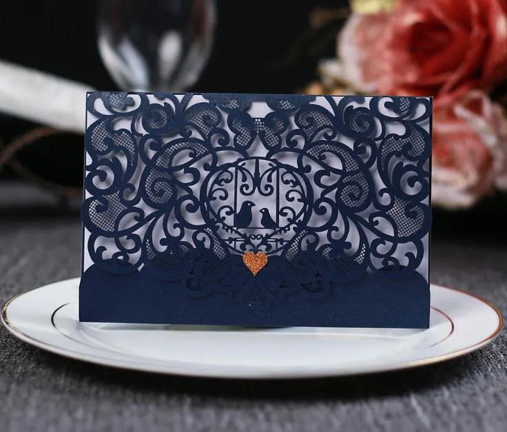 Laser Cut Invitation Card Bird Love Wedding Invitation Cards Greeting Cards Postcard Elegant Engagement Wedding Invitation Card