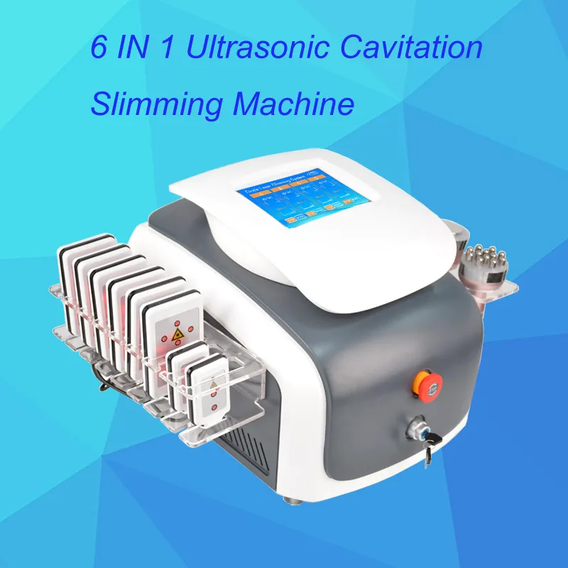6 in 1 Lipolaser Vakuum Kavitation Körper schlank Schönheit Maschine Kavitation rf Ultraschall-Fat-Maschine ce