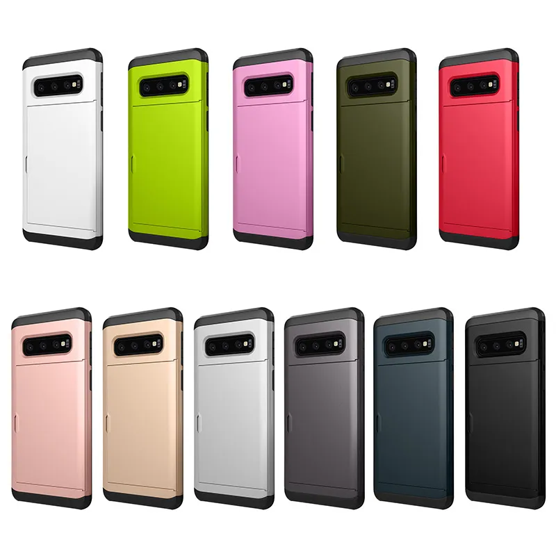 Nouveau Defender Silicon TPU Protector Armor Cell Phone Cases pour Samsung Galaxy S10 SE S8 S9 PLUS Card Slot Shell