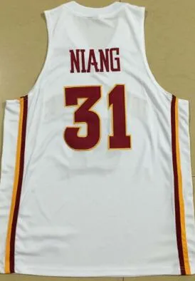 Rare Men # 31 Georges Niang Iowa State College Jersey, Men White Yellow Jersey o personalizar cualquier nombre o número jersey