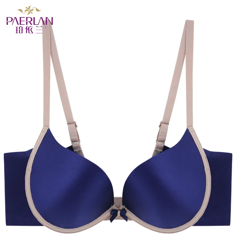 Bras PAERLAN Push Up Seamless Steel Ring Solid Color Stitching Bra