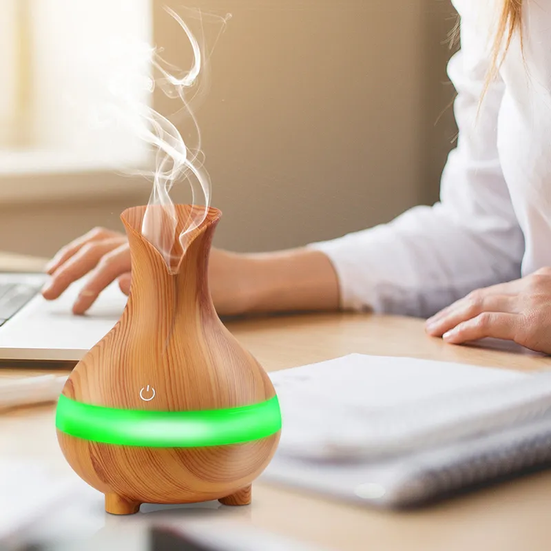 USB Wood Grain Essential Oil Diffuser Ultrasonic Air Humidifier Household Aroma Diffuser air fresher Aromatherapy Mist Maker DHL ship