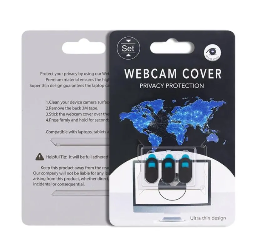 Lot De 6 Cache-Webcam Coulissants Autocollants - Ultra Fins (1mm), Noir | Protection Vie Privée Ordinateur, Tablette, Smartphone
