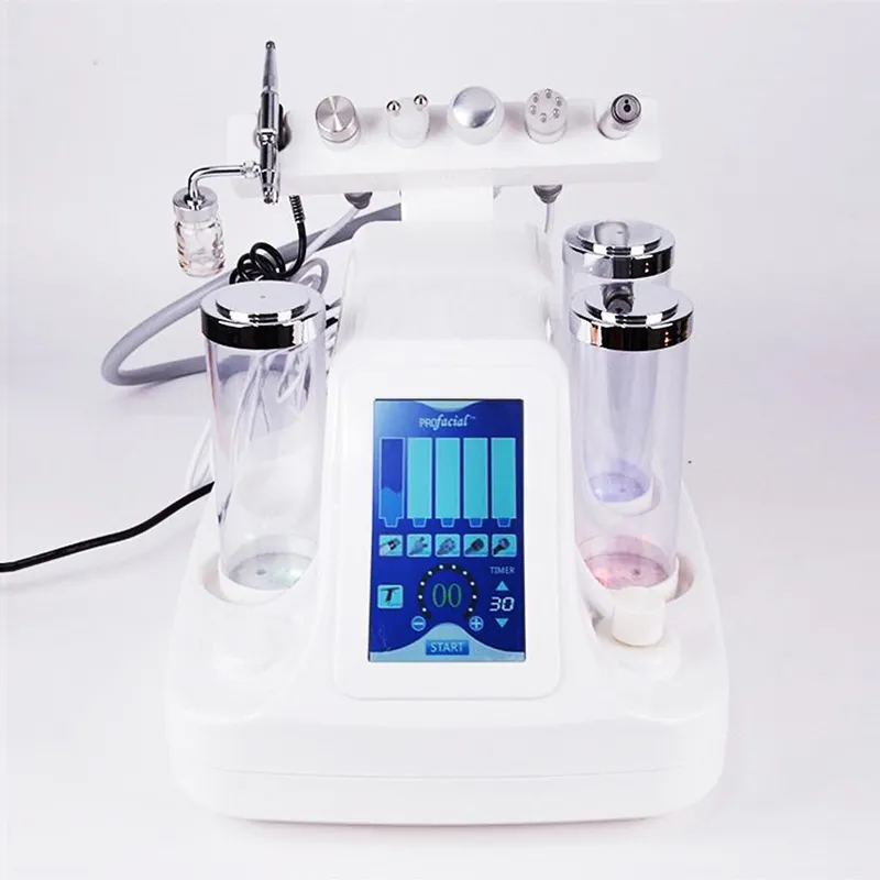 6 en 1 Hydra Dermabrasion Aqua Clean Cuidado de la piel BIO Light RF Vacío Limpieza facial Hydro Water Oxygen Jet Peel Machine