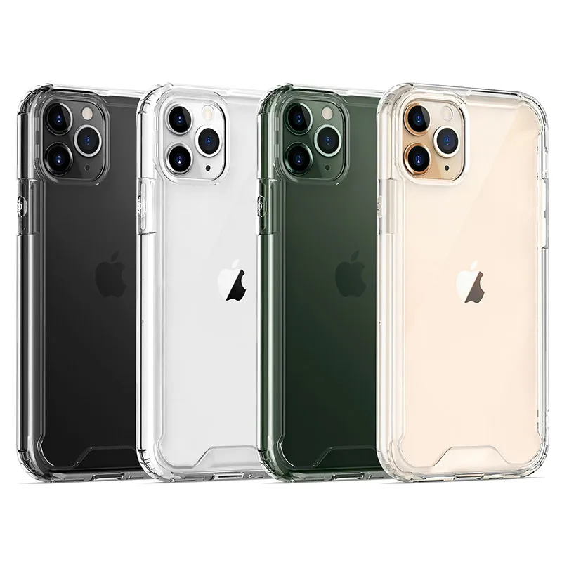 Acryl-Telefon-Kasten mit TPU Bumper für iPhone 11 Pro Max 8 SE LG Stylo 6 K41S K51 K61 Stoß- Handy-Abdeckung