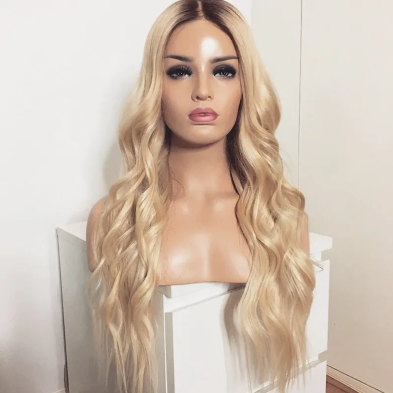Dentelle Avant Pour Perruques - Résistante à La Chaleur, Style Vague Longue (24) Blonde