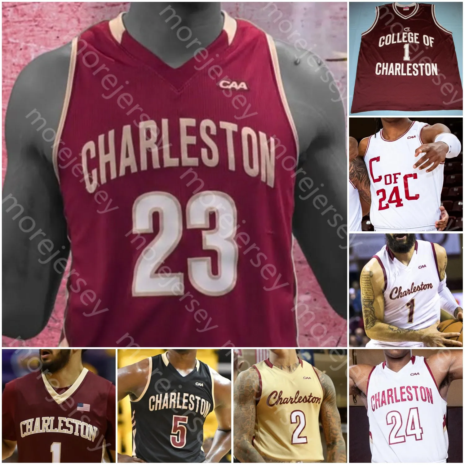 Maglia da basket personalizzata Charleston Cougars NCAA College Grant Riller Brevin Galloway Jaylen McManus Miller Jasper Brantley Chealey Johnson