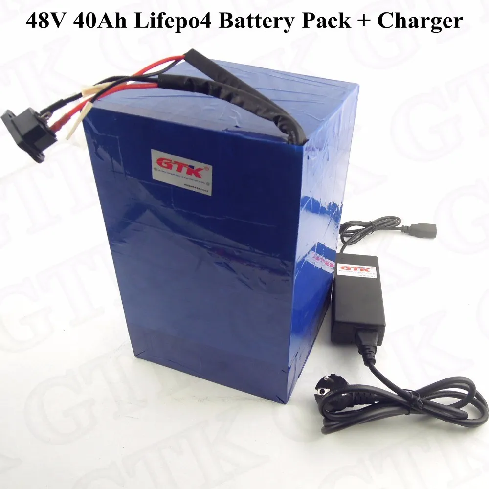 48V 40Ah lifepo4 batterie pack pour vélo électrique voiture de golf vélo électrique 48v 1000w moteur 45A décharge + 58.4v 5A chargeur