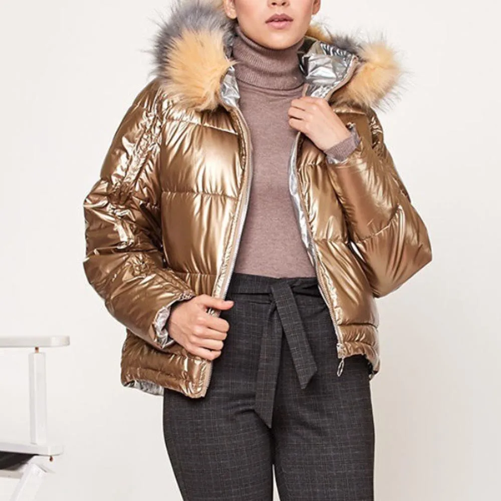 Metallic snow on sale jacket