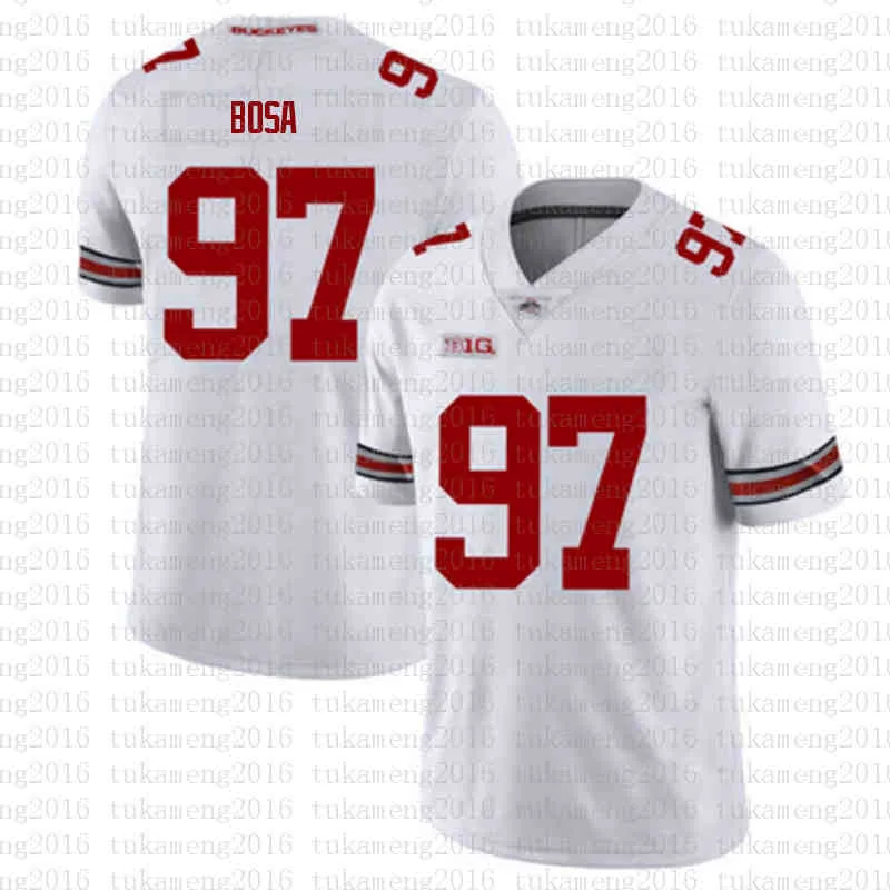 Buckeyes Football Maglie 97 NCAA Ohio Nick State Bosa 7 Dwayne Haskins Jr Maglia da football americano rosso bianco Tom Brady Saquon Barkley XER