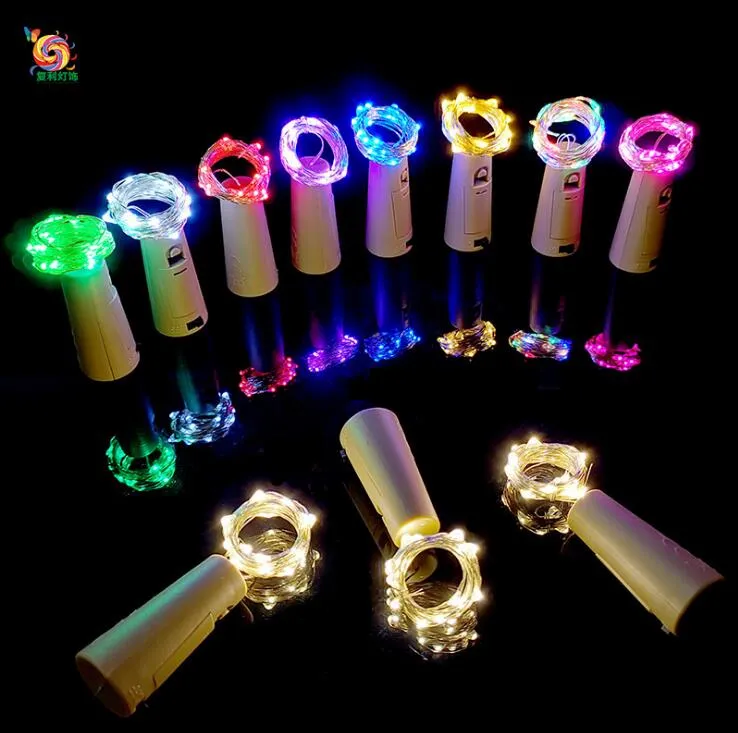 2M 20LED String Lights Cork Shaped Bottle Stopper Glas Wijnfles Cork met LED-lamp Koperdraad String Lights for Party Wedding Christmas