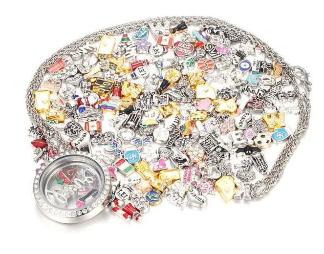 Charmes en alliage Femmes Pendentif Colliers Bracelet Pendentifs cadeaux de Noël pour bijoux Designs mixtes 100pcs / lot PD1