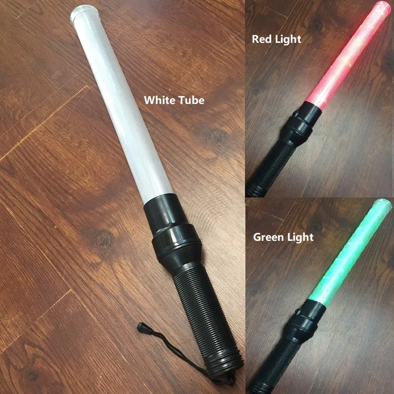 54 см длина белая труба открытый водонепроницаемый красный сдвиг зеленый свет легкой защиты света предупреждение PVC Baton